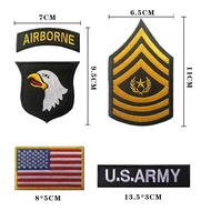 Airborne Division Arm Badge Hook And Loop Patches Tactical Embroidered Velcro Badge USARMY Chest Str