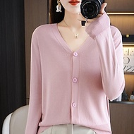 Áo len Cardigan nữ lụa băng mã HTA0434 - M05 Hồng