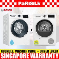 (Bulky)(Bundle) Bosch WGG244A0SG Series 6 Front Load Washing Machine (9kg) + WQG24200SG Series 6 Heat Pump Tumble Dryer (9kg)