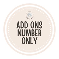 Add Ons - Number Wording on back/ by Pillowy Paws