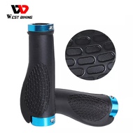 WEST BIKING Cycling Grips Ergonomic Rubber Aluminum Road Mountain Bikes Handlebar Grips Anti-skid Bike Accessories Bicycle Grips