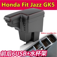 Honda Fit Jazz GK5 armrest car interior Accessories USB Charging arm rest box car-styling decoration