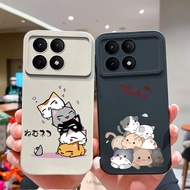 Cases For Xiaomi Redmi K70 K70E K70 Pro Poco X6 Pro Lovely Cat Liquid Back Cover For XiaomiK70 K70E 