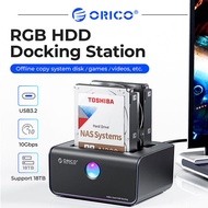 ORICO RGB Light 2-Bay Type-C 10Gbps Hard Disk Docking Station สำหรับผู้ที่ชื่นชอบเกม Auto-Sleep Offl