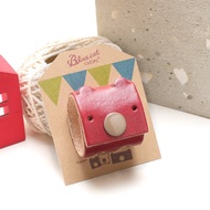 Apple紅色 大隻的Tinny 真皮革手工 USB-C 2公尺 集線器