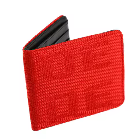 JDM Style Fabric Purse Wallet Gradation Racing Seat Fabric Canvas Leather Key Case For BRD