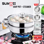 SKOI 28cm 2 Tiers Multipurpose Steamer Pot Set Premium High Quality (CW-7123)