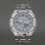 《改裝訂製》G-SHOCK特別限量版 男裝女裝手錶鋼錶電子錶 防水潛水錶 農家橡樹 Casioak Casio G Shock Special Limted Edition GA2100 Luxury Men Ladies Watch 太空灰色 銀色