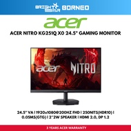 ACER NITRO KG251Q X0/24.5" VA/1920x1080@200HZ FHD/250NITS (HDR10)/0.05MS(GTG)/2*2WSPEAKER/2*2WSPEAKE
