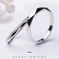 A Pair of Simple Engraved Rings for Men and Women, Korean and Japanese Style, Minimalist Open Rings,