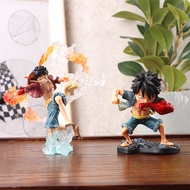 ❈14cm Anime One Piece Action Figure Monkey D Luffy Fire Punch Gear 2 Domineering Fighting Kawaii 7m