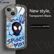 Simplicity Transparent Tpu Couple Cute Graffiti Spider-Man Phone Case Compatible For OPPO A3S A5 AX5 A5S AX5S A7 AX7 A12 A12e A5 A9 2020 F9 Pro