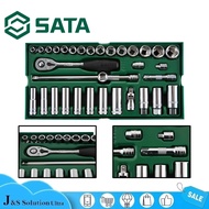SATA 09902 33PCS 3/8" Dr 6 Point Metric Socket Tray Set