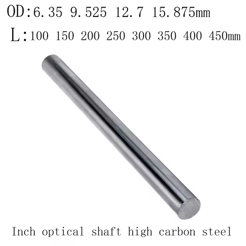 1PCS OD 6.35 9.525 12.7 15.875mm S45C Inch linear optical shaft, soft and hard shaft chrome plated l