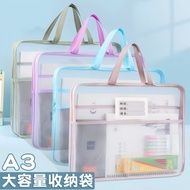 fail buku sekolah file buku sekolah A3 Large Size File Bag Zipper Type Large Capacity Storage Bag La