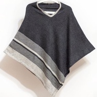 喀什米爾Cashmere羊絨斗篷 戒指絨披肩 波希米亞羊毛斗篷披肩-灰