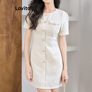 Casual Dress Plain Button Front Dress for Women L105MD530