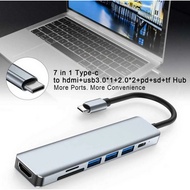 Itstore HUB USB type-C To Multi USB 3.0 HDMI SD TF Card 7 In 1 USB type C Cable To HDMI Adapter For Macbook Air Pro M1 M2