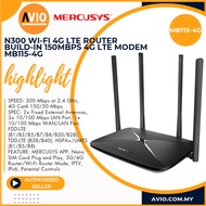 Mercusys MB115-4G Mobile SIM 300Mbps Wireless N 4G LTE Router 4 Ethernet Port Plug & Play MB115-4G