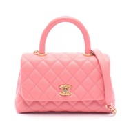 【二手】香奈兒 (Chanel) Coco Handle Flap Matelassé 2WAY A92990 粉紅魚子醬紋小牛皮（粒面小牛皮）Coco Handle Matelassé 2-way 