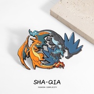 Pokémon Mega Charizard XY Double Dragon Dance Metal Badge Anime Game Fan Collection Brooch/fecv