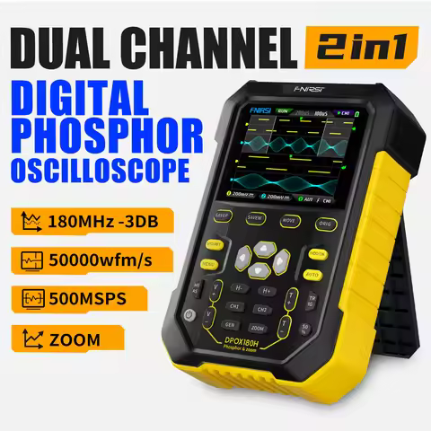 FNIRSI DPOX180H Dual Channel Handheld Digital Oscilloscope 180MHz-3DB 2 In 1 Function Signal Generat