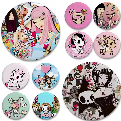 T-Tokidoki Enamel Pins Handmade Round Brooch L Killer Yagami Light Cosplay Badge Backpacks Jewelry G