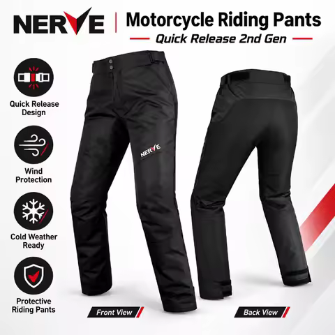 NERVE Motorcycle Riding Pants 2nd Gen Quick Release Windproof Waterproof Warm Winter Protective Tour
