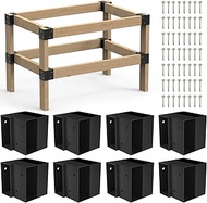 2' x 4' Basics Workbench Kit, 8 PCS Heavy Duty 3-Way Brackets for Garage Workbench Legs Brackets, Me
