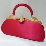 Tas Pesta Wanita Import Cantik Bahan Kain Satin Warna Clutch Kondangan Kebaya