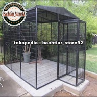 KANDANG BURUNG AVIARY OUTDOOR MINIMALIS BESI