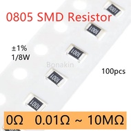 100pcs 0805 1% SMD Resistor 0R 10Ω 22 ohm 47R 100R 120R 330R 470R 510R 1K 1.5K 2K 2.2K 3K 3.3K 4.7K 