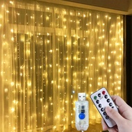 Curtain Light 300 LED 3x3M Curtain with 8 Modes USB Christmas Fairy Lights Flashing Waterfall Window