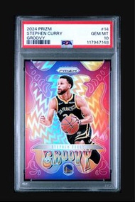 PSA 10 2024-25 Panini Prizm Stephen Curry #14 Groovy Prizm Case Hit SSP
