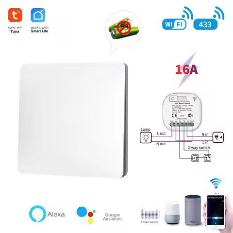 Self Powered Smart Wireless Switch Household Waterproof Tuya Wifi Smarthome Remote Switches Supports