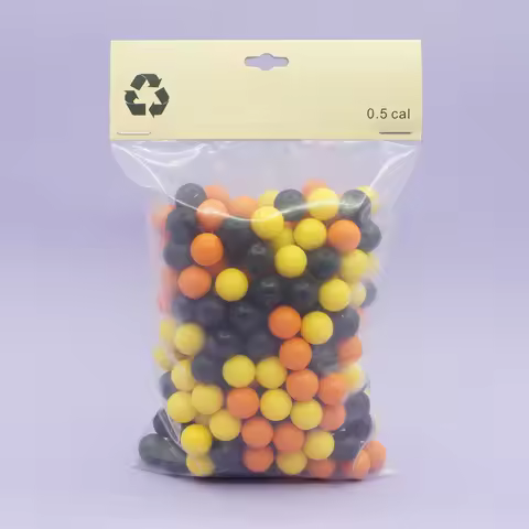 0.5cal 250 Rounds Reusable Paintball TPE Plastic Ammo for Umarex T4E TR50 P2P HDP .50 Gen 2 Pellet C