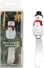 Handmade Resin Snowman Cheese Knife Spreader, Butter Knife Spreader, Stainless Steel Blade, Christma