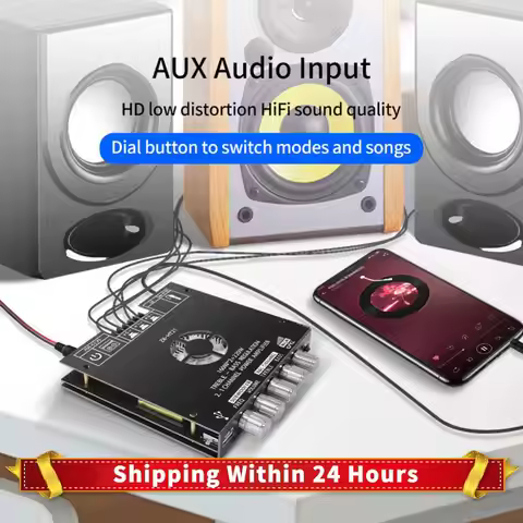 ZK-HT21 Digital Power Amplifier Board Module with Subwoofer TDA7498E DC15-36V 160WX2+220W 2.1 Channe