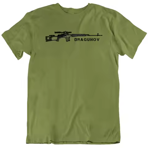 Soviet Russia Weapons Gun Dragunov Sniper Rifle T-Shirt 100% Cotton O-Neck Short Sleeve Summer Casua