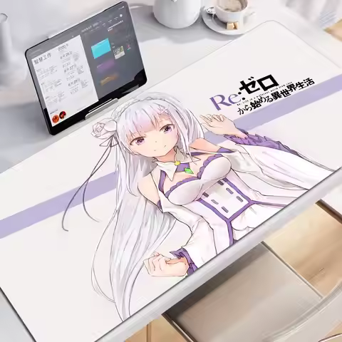 Manga Mouse Pad Re Zero Rem Emilia Mousepad Gaming Accessories Speed Keyboard Gamer Rubber Mat Anime