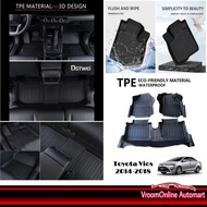 DSTWEI TPE Car Mat Car Carpet Karpet Kerete TPE compatible for TOYOTA VIOS 2014-2018