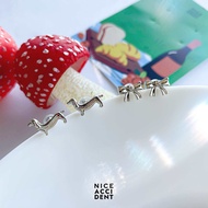 Nice Accident the picnic day cute bow with Dachshund stud | เซ็ทต่างหูดัชชุน พร้อมต่างหูโบว์