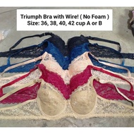TRIUMPH CASUAL BRA ,WITH WIRE ,NO FOAM CUP( A, B )SIZE: 36,38,40,42
