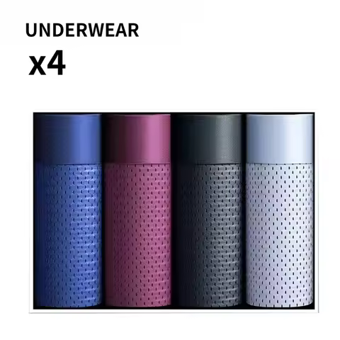 4Pcs Men's Boxer Pantie Ice Silk Underpant Shorts Breathable Underwear Men's Panties Ultrathin Short