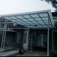 Kanopi Kaca terpasang 8mm tempered or 4+4 laminated