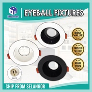 GU10 Eyeball Downlight Casing Round Adjustable Angle Recessed Ceiling Mounted Flushed Add On Bulb