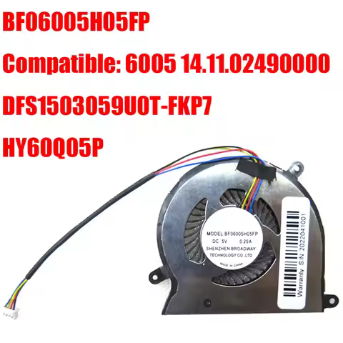 Replacement Fan BF06005H05FP Compatible 6005 14.11.02490000 DFS1503059U0T-FKP7 HY60Q05P DC5V New
