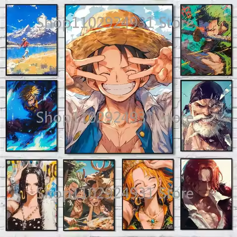 Anime Character Luffy 5th Gear Painting Poster Canvas Printing New Japanese Anime Wall Decor Home Ro