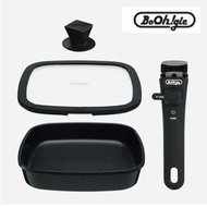 [BoOhgle] Boohgle IH Pan Wok cookware 4pcs set, nonstick square frying pan, Never burn