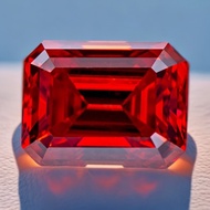Garnet Emerald Cut 0.5~3ct Moissanite Stone Color Rectangular Shaped Moissanite For DIY Ring Jewelry